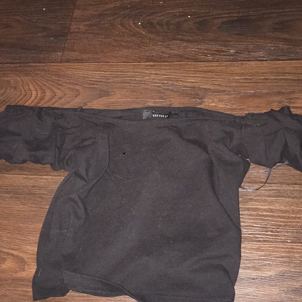 Off the shoulder black crop top